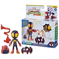 Marvel Spidey et ses Amis Extraordinaires Web-Spinners, figurine Miles Morales Spider-Man, accessoire à toile rotative