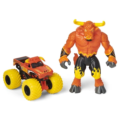 Monster Jam, Coffret Monster truck El Toro Loco à l'échelle 1:64 officiel et figurine articulée Furioso Creatures de 12,7 cm