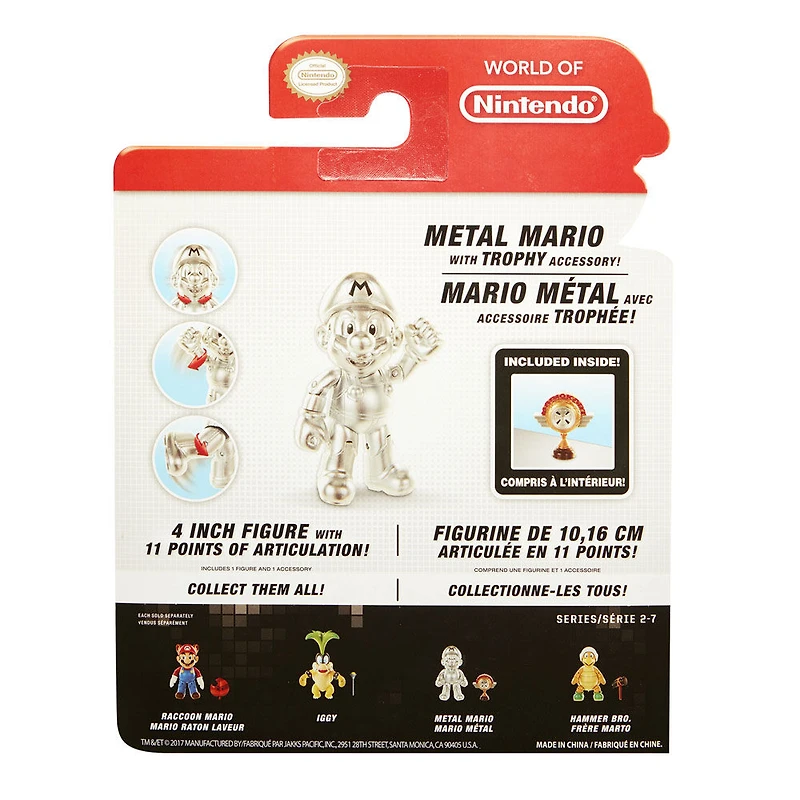 World of Nintendo 4" Figure - Metal Mario with Trophy