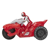 Power Ranger Dino Fury Rip N Go, Moto de combat T-Rex et Ranger rouge Dino Fury