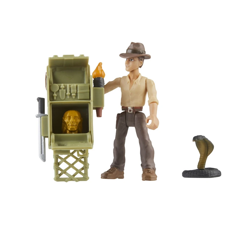 Indiana Jones Worlds of Adventure, Indiana Jones avec sac à dos d'aventure, figurine de 6 cm, jouets Indiana Jones