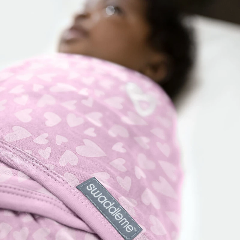 Velboa - Coeurs Roses 2PK P/M 0-3M de SwaddleMe By Ingenuity