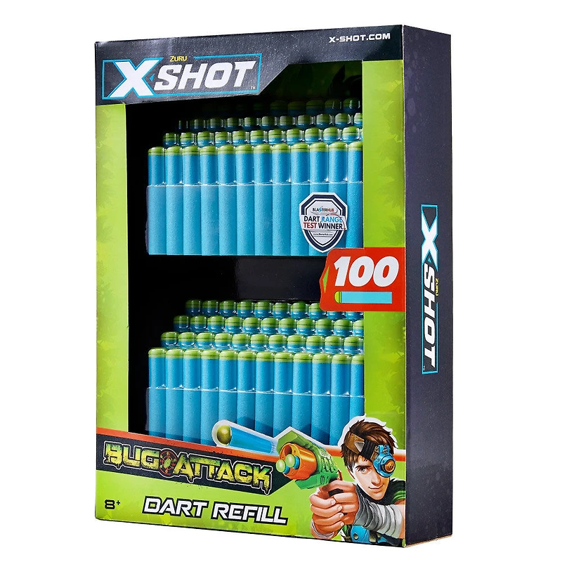 Pack de recharge de fléchettes en mousse universellement compatibles X-Shot Bug Attack (100 fléchettes) de ZURU