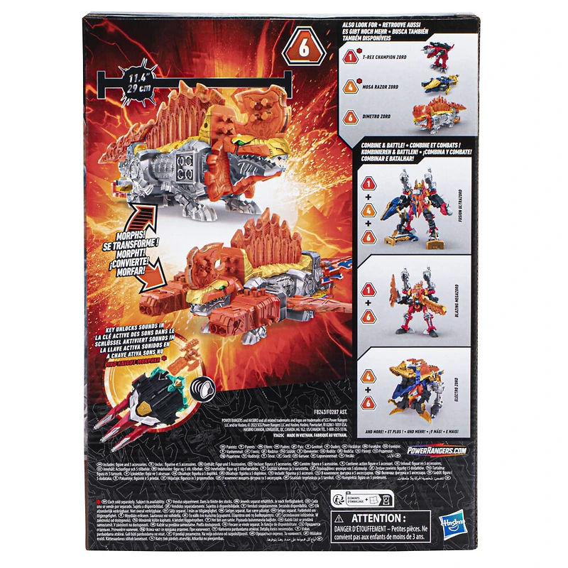 Power Rangers Dino Fury Dimetro Zord (orange), figurine articulée,  jouet Power Rangers pour filles et garçons, à partir de 4 ans