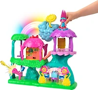 Imaginext DreamWorks Trolls Lights and Sounds Rainbow Treehouse Playset with Poppy, 7 Pieces - R Exclusive