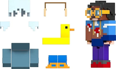 Minecraft - Série Créateur - Figurines - Cache-Oreilles en Peluche + Canard Gonflable