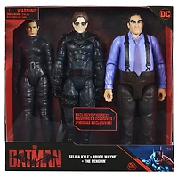 DC Comics, The Batman 3-Pack with 12" Bruce Wayne, Selina Kyle, The Penguin Action Figures