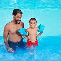 Swimways Soft Swimmies Toddler Floaties, Learn-to-Swim Inflatable Pool Floats and Arm Floaties, Swimming Pool Accessories, Blue