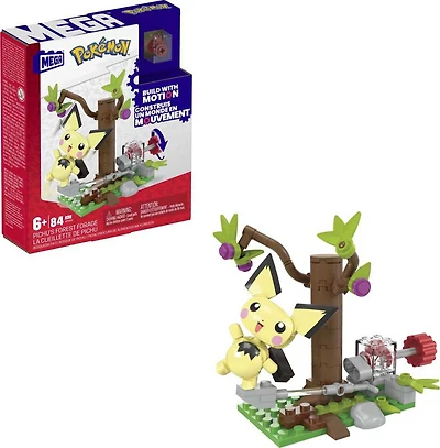MEGA -Pokémon -Coffret -La Cueillette de Pichu, 1 figurine (84 pièces)