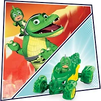Pyjamasques Animal Power, Reptilo-Mobile, véhicule et figurine articulée Gluglu - Édition anglaise
