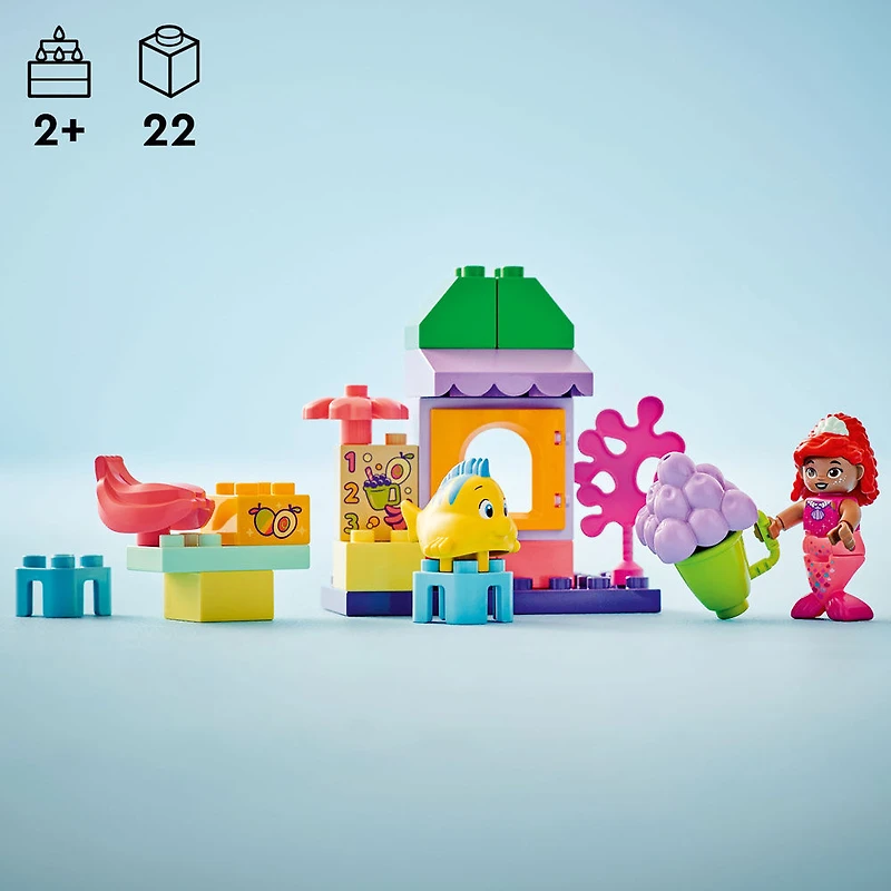 LEGO DUPLO Disney Ariel and Flounder's Café Stand, The Little Mermaid Toys, Kids Learning Toy, 10420