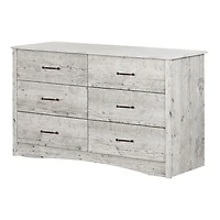 Meubles South Shore, Commode avec 6 tiroirs - Pin bord de mer