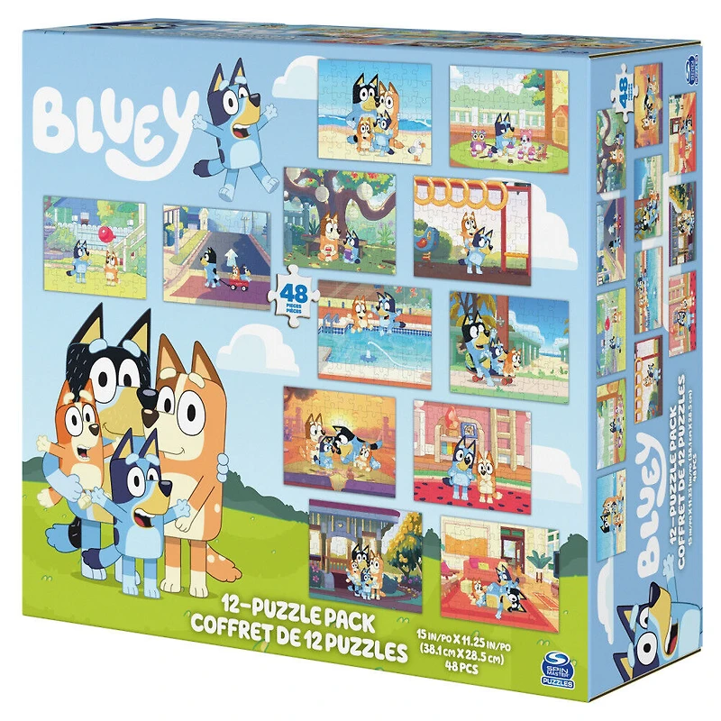 Bluey, Coffret de 12 puzzles
