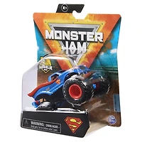 Monster Jam, Monster truck Superman officiel, véhicule en métal moulé, série Heroes and Villains, échelle 1:64