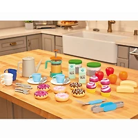 Little Tikes Real Wood Café and Bakery Exclusive Roleplay Kitchen Cook and Serve With Realistic Lights and Sounds and Dual-Sided Play