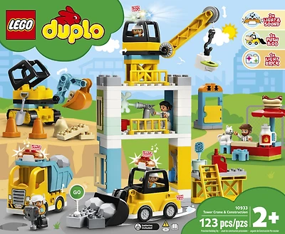 LEGO DUPLO Town La grue et les engins de construction 10933 (123 pièces)