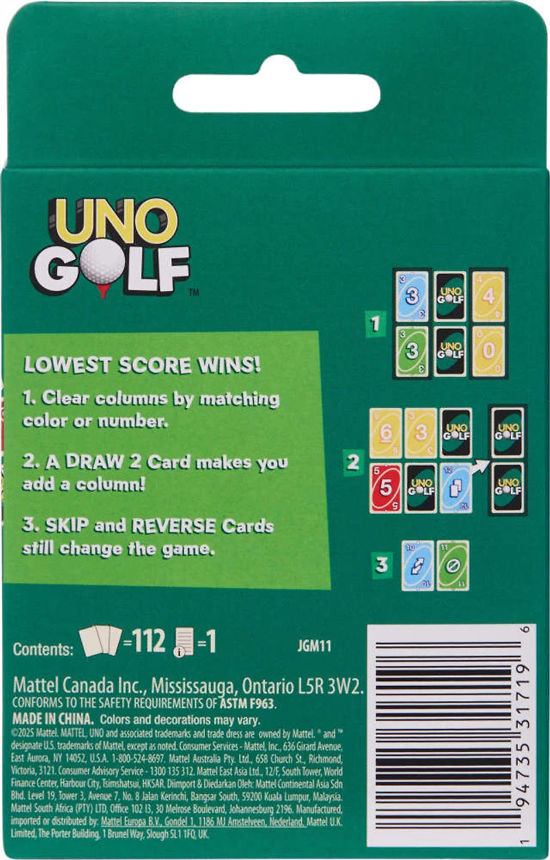 UNO Golf Card Game
