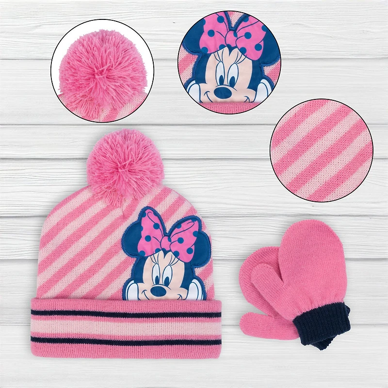 Minnie Mouse Ensemble Chapeau Et Gants Minnie Mouse Rose