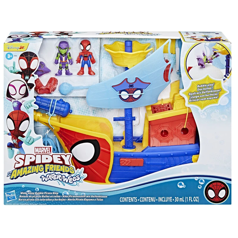 Marvel Spidey and his Amazing Friends Water-Webs Webs Ahoy Bubble Pirate Ship Toy
