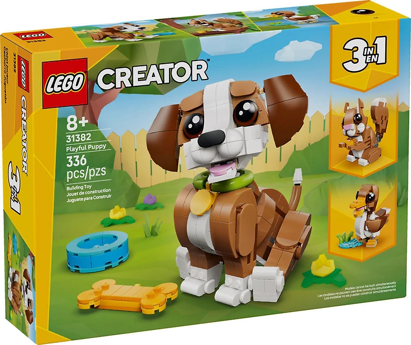 LEGO Creator 3 in 1 Cute Animals: Playful Puppy Dog Building Toy for Girls & Boys, Ages 8+ - 31382