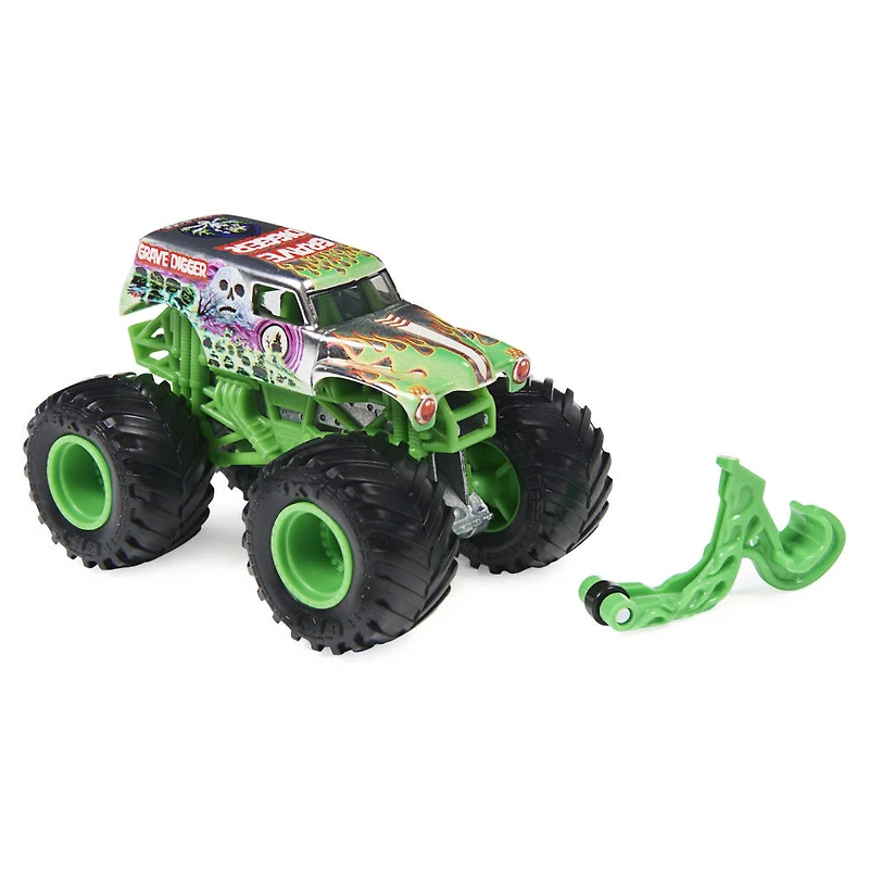 Monster Jam, Monster truck Grave Digger officiel, véhicule en métal moulé, série Legacy Trucks, échelle 1:64