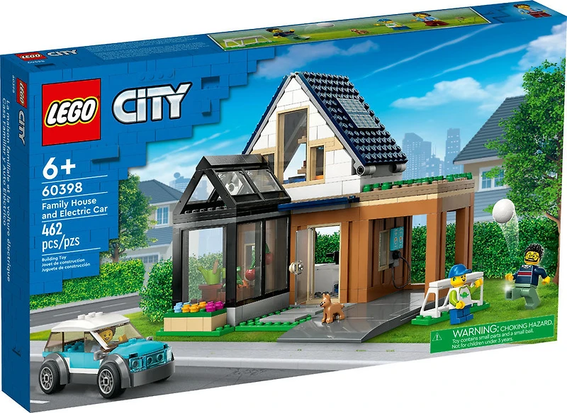 LEGO City Family House and Electric Car 60398 Building Toy Set (462 Pieces)
