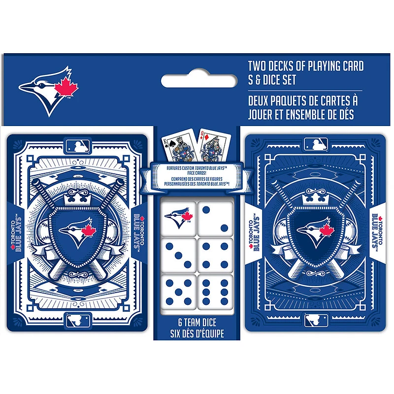Masterpieces Puzzle Company Toronto Blue Jays ensemble de deux jeux de cartes et de dés jeu de cartes