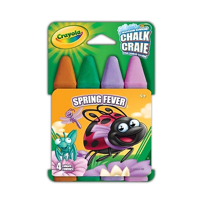 Crayola - Craies pour trottoir - Spring Fever - 4 couleurs - Les couleurs varient