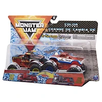 Monster Jam, Monster trucks El Toro Loco vs Cyclops officiels qui changent de couleur en métal moulé, échelle 1:64