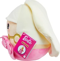 Barbie Cuutopia En peluche, poupée d'oreiller doux de 10 pouces, look rose emblématique et arcs roses feutres, jouet à collectionner
