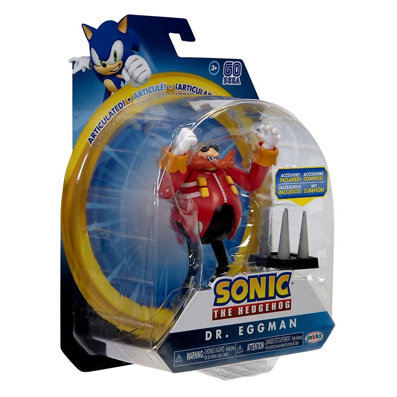 Figurines Sonic 4 pouces - Dr. Eggman avec piège à crampons 
