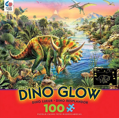 Ceaco: Dino Glow - Triceratops Glow in The Dark casse-tête (100 pc)