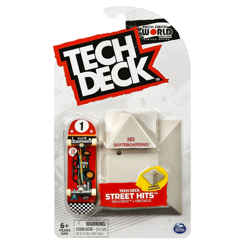 Tech Deck, Street Hits, Mini-planche Chocolate Skateboards avec obstacle pyramide
