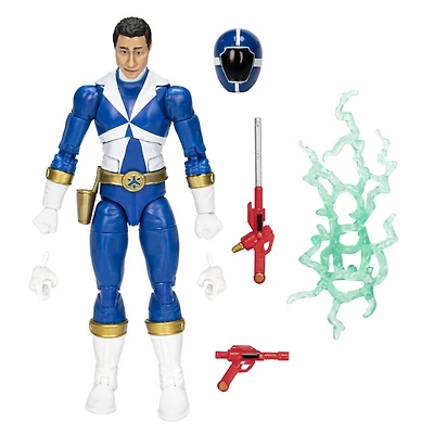 Power Rangers Lightning Collection, figurine Lightspeed Rescue Ranger Bleu premium de collection avec accessoires, 15 cm