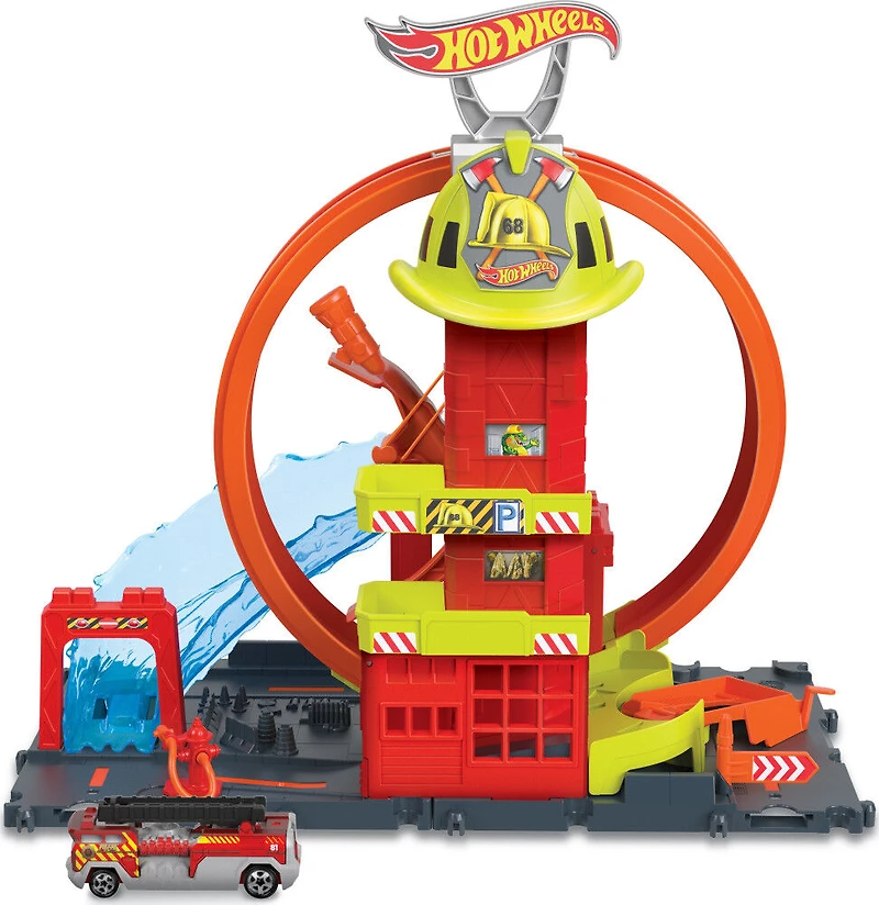 Hot Wheels City Looping Caserne de Pompiers