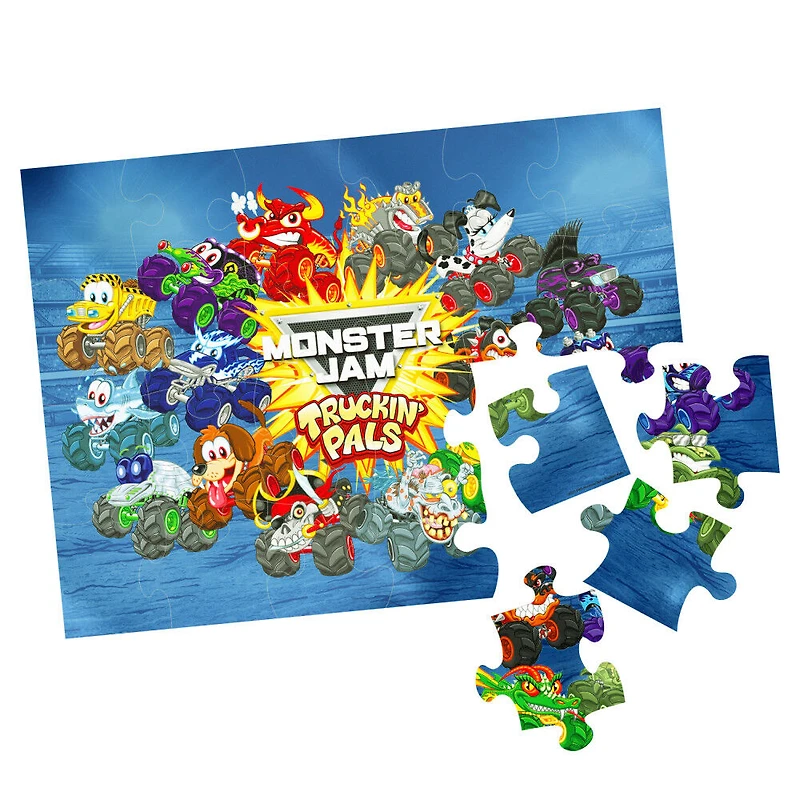 Monster Jam, Puzzle avec effet métallique de 24 pièces
