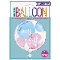 Ballon aluminium rond, 18 " - Gender Reveal - Édition anglaise
