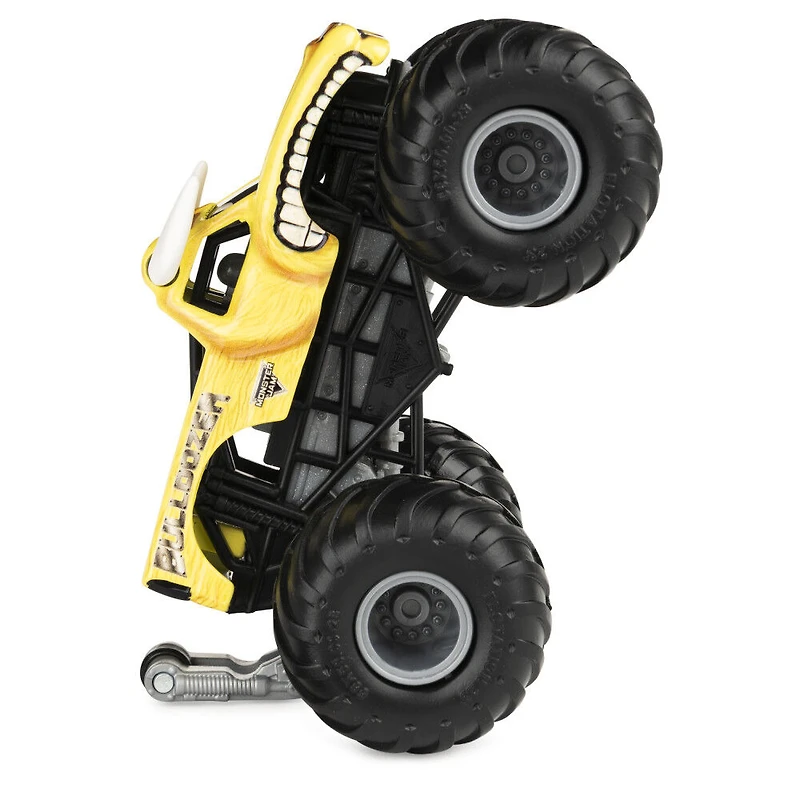Monster Jam, Monster truck Bulldozer officiel, véhicule en métal moulé, série Retro Rebels, échelle 1:64