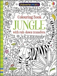 Usborne Minis: Colouring Book Jungle With Rub-Down Transfers - Édition anglaise
