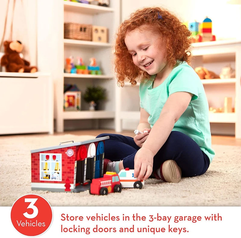 Melissa and Doug - Keys and Cars Wooden Rescue Garage