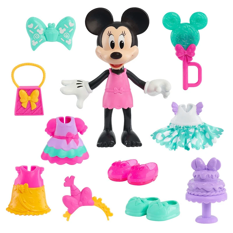 Poupée de Mode Fabuleuse de Minnie Mouse 14 éléments Fête Sucrée et Accessoires