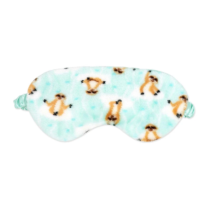 Jesse & Lulu Lounge Blanket with Sleep Mask: Aqua Sloth