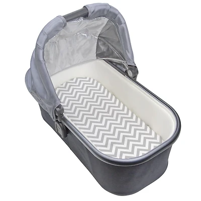Kushies Drap Contour pour Poussette ou Panier Coton Flanelle Chevron Gris