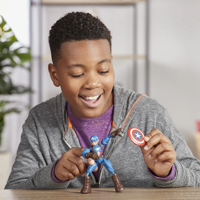 Marvel Avengers Bend And Flex Action Figure Toy, 6-Inch Flexible Captain America Figure