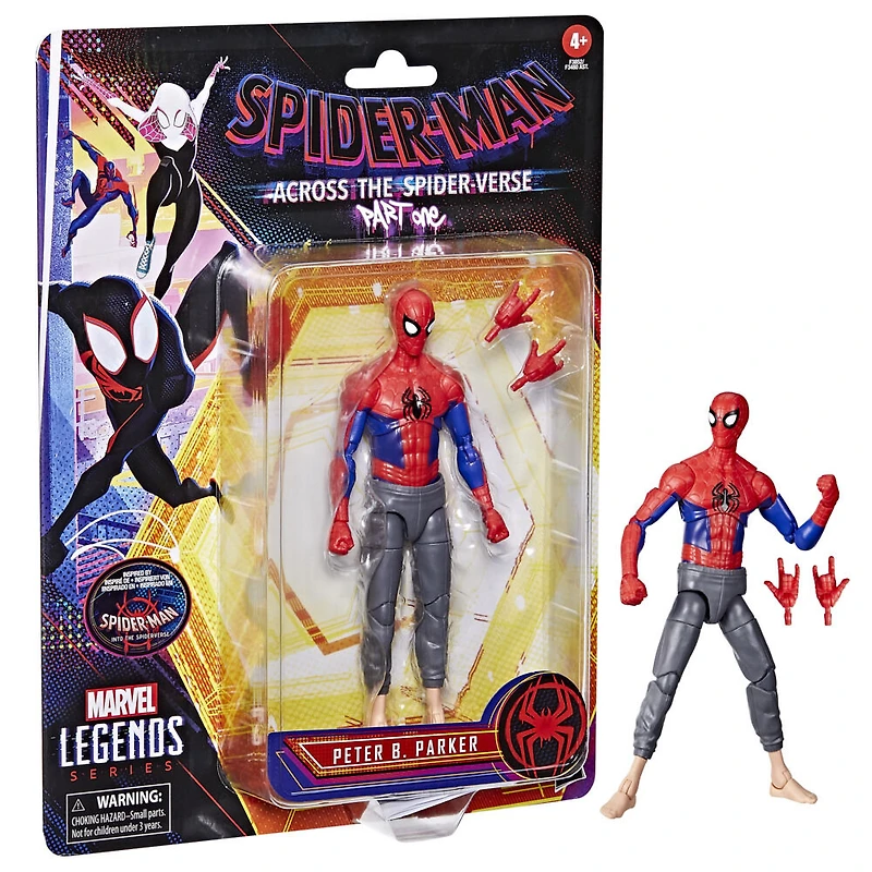 Marvel Legends Series Spider-Man: Across the Spider-Verse (Part One) Peter B Parker 6-inch Action Figure, 2 Accessories