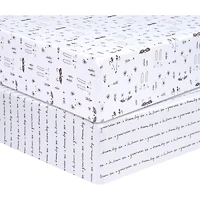 Ensemble de 2 draps-housses en microfibre pour lit de bébé Sammy & Lou Animaux scandinaves