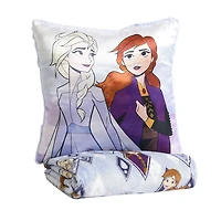 Ensemble de jeté et coussin 2 pièces de la Reine des neiges de Disney