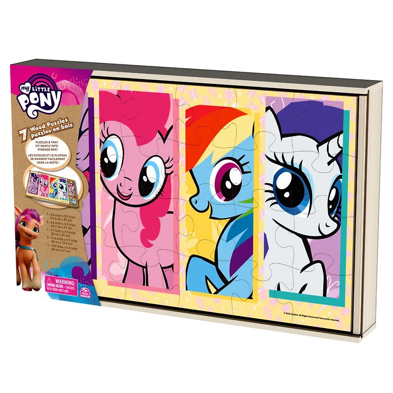 My Little Pony, Pack d'activité comprenant 7 puzzles en bois de 12, 16 et 24 pièces