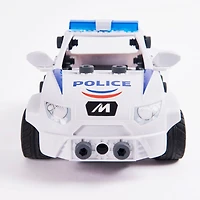 Meccano Junior, RC Police Car with Working Trunk and Real Tools, Toy Model Building Kit