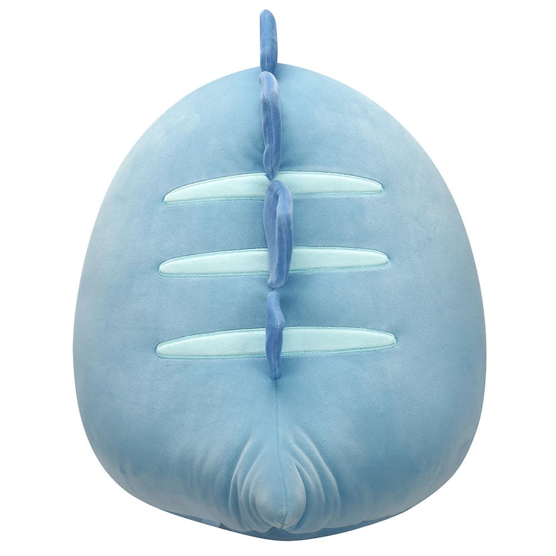 Peluche Squishmallows 16" - John-John le Dino bleu ardoise au ventre blanc